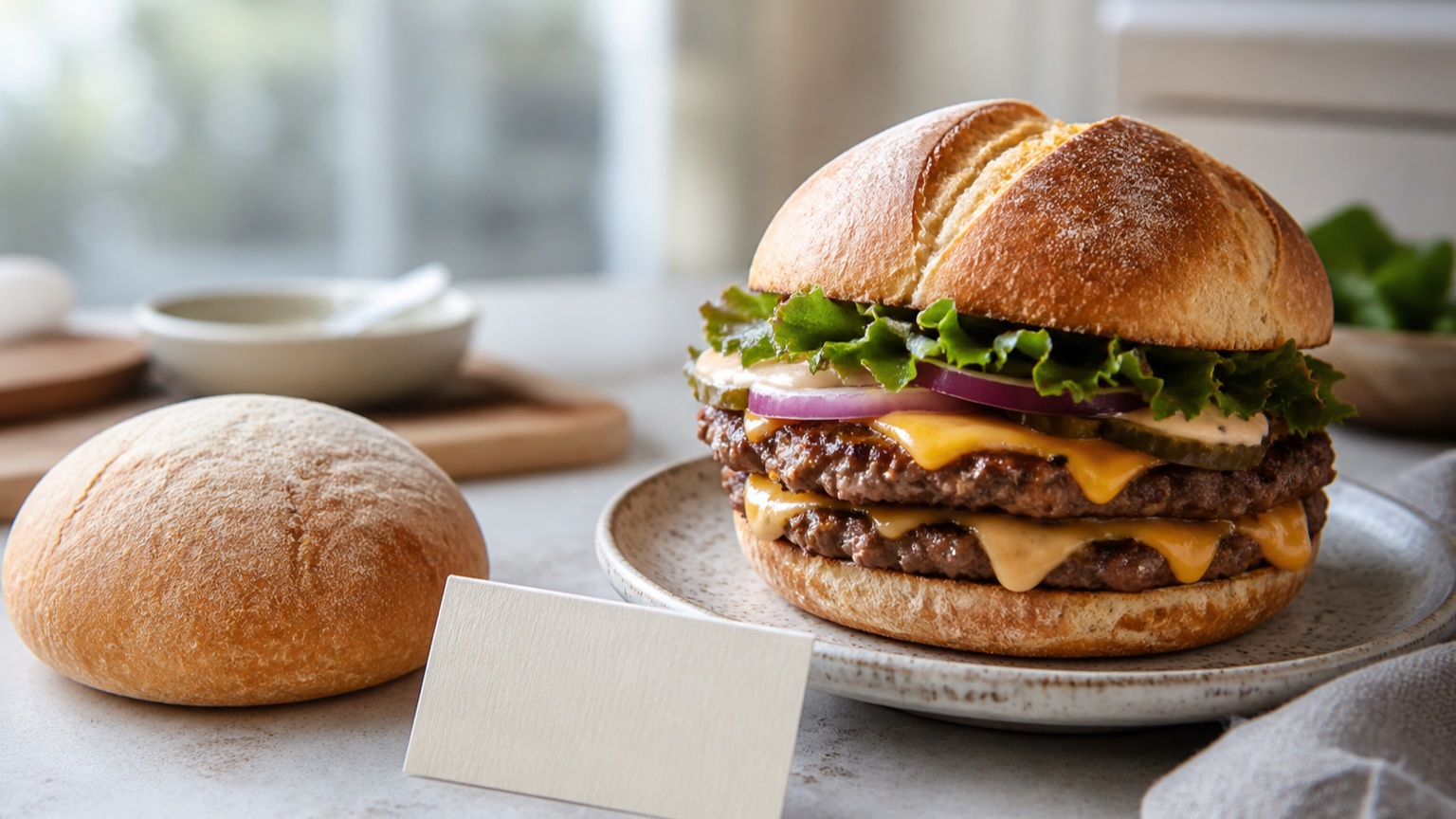 Smash burger avec un pain annoncé low gluten à Annecy